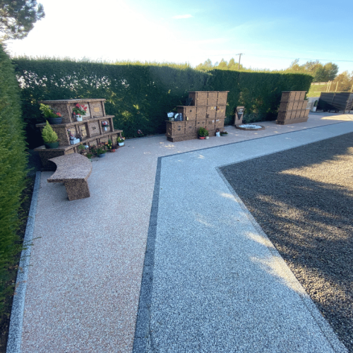 revêtement cimetière perméable Résineo